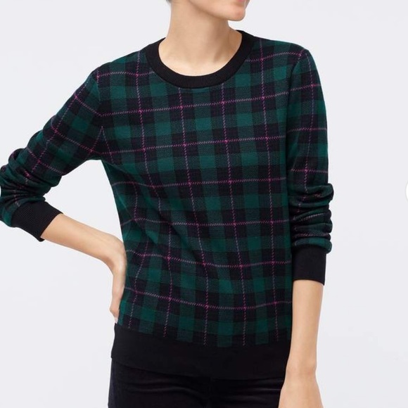 Nwt J Crew Tartan Plaid Teddie Sweater 
